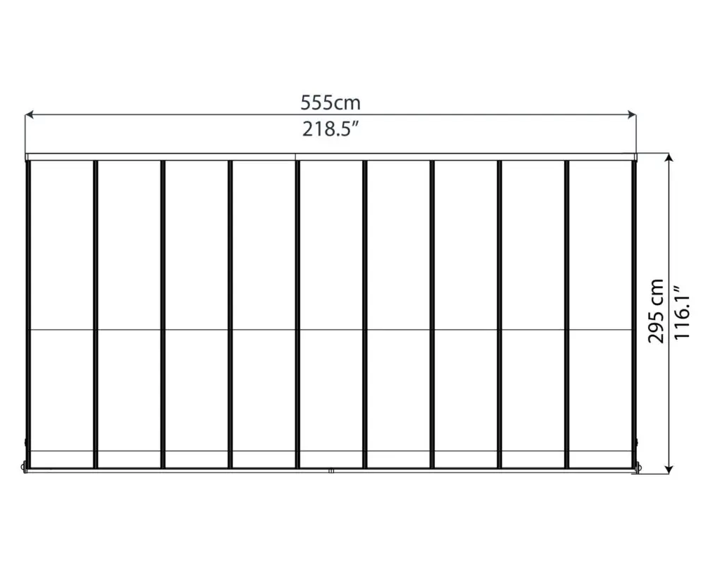 joya pergola verandah 295x555cm elevation view